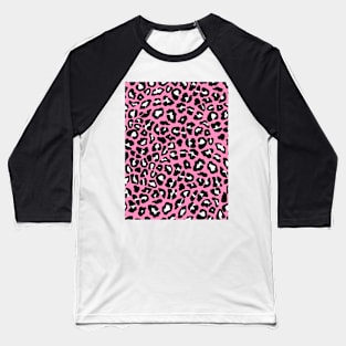 Pink Leopard Spot Design Baseball T-Shirt